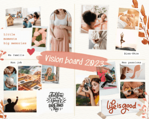 Vision Board Collage Scrapbooking Romantic White Orange